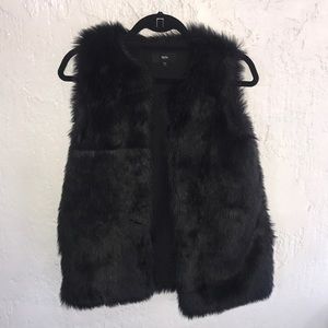 Black Faux Fur Vest (Mossimo)
